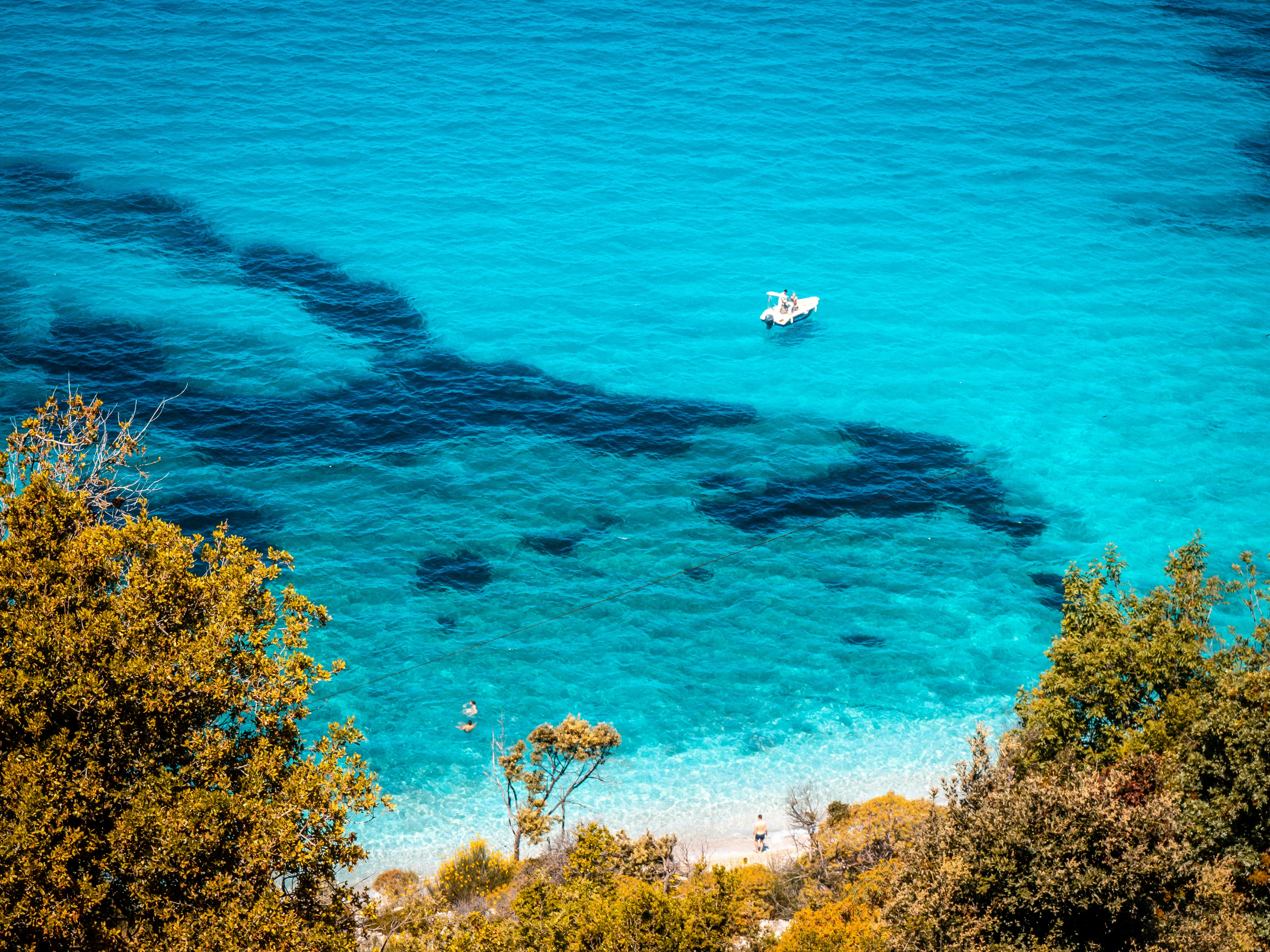 Turquoise coastline near Ksamil, close to Pulëbardha Beach