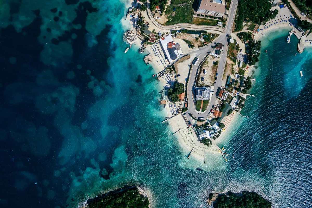 Turquoise coastline near Ksamil